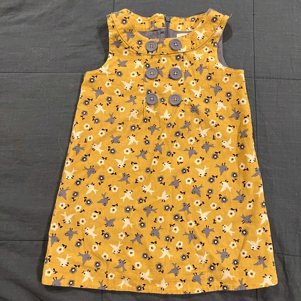 Mini Boden Pinnie Cord birds size 3-4.  Vguc